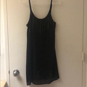 Black beaded cocktail dress